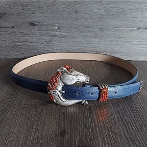 Vintage Leatherock Horse Buckle Leather Belt 38